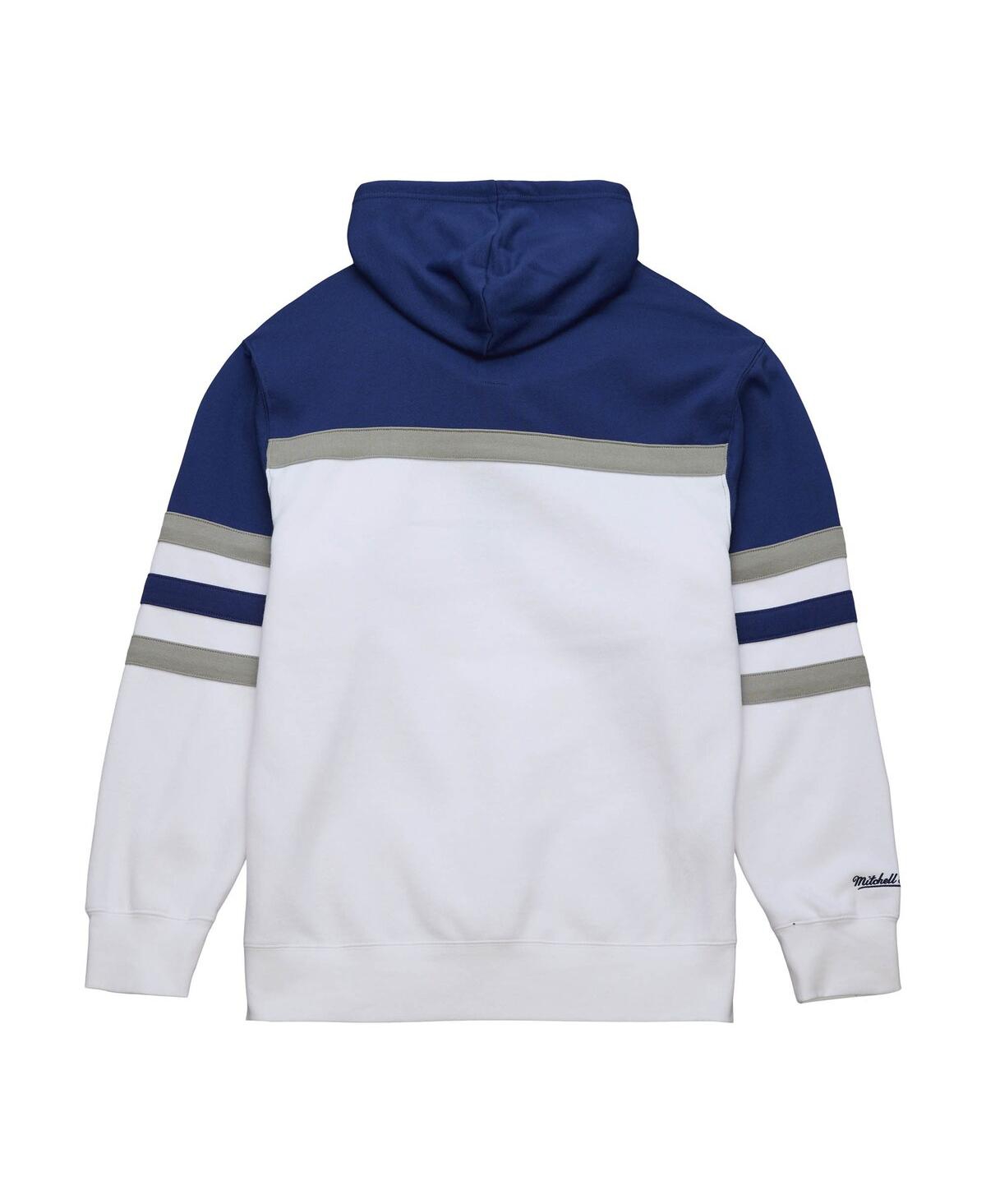 Shop Mitchell & Ness Men's  White, Blue Toronto Maple Leafs Head Coach Pullover Hoodie In White,blue