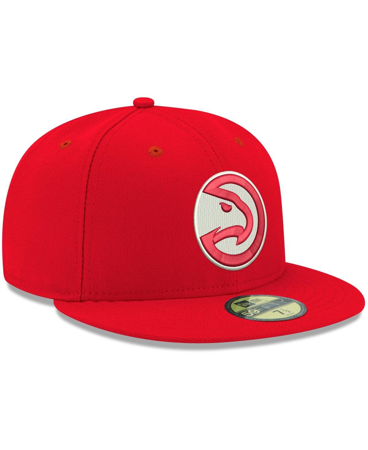 New Era Men's  Red Atlanta Hawks Official Team Color 59fifty Fitted Hat In Red