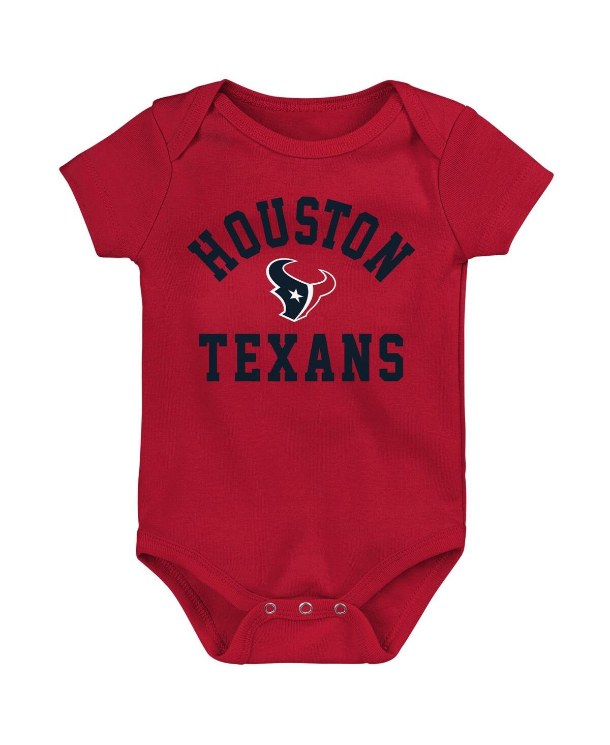 Shop Outerstuff Baby Boys And Girls Navy, Red, Heather Gray Houston Texans Three-pack Eat, Sleep And Drool Retro Bod In Navy,red,heather Gray