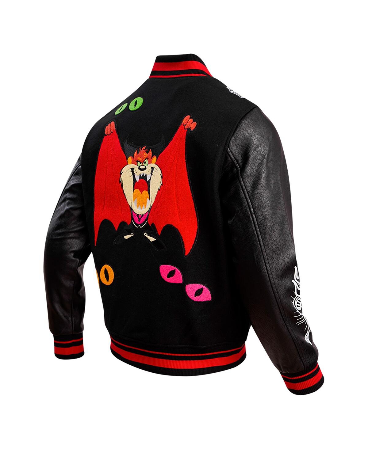 Shop Freeze Max Men's  Black Looney Tunes Taz Dracula Varsity Full-snap Jacket