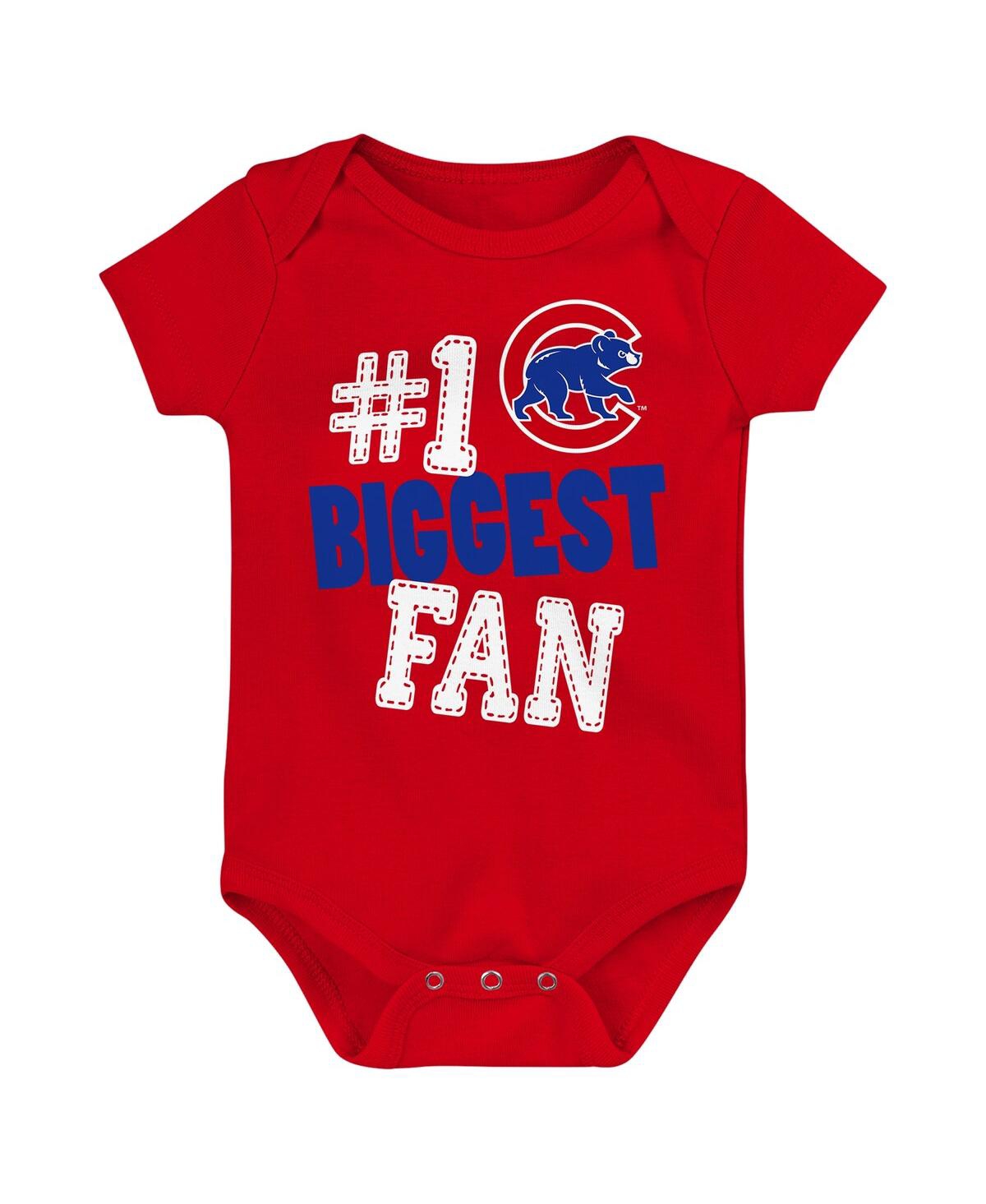 Fanatics Baby Boys And Girls  Chicago Cubs Fan Pennant 3-pack Bodysuit Set In Royal