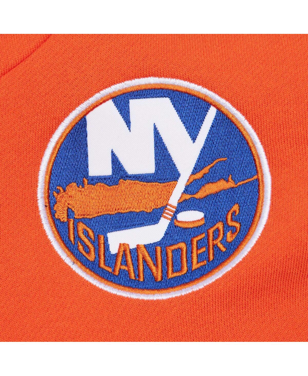 Mitchell & Ness Men's  White, Orange New York Islanders Head Coach Pullover Hoodie In White,orange