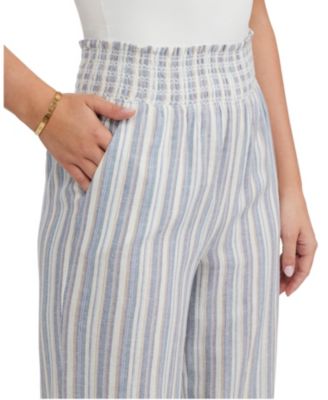Women's Linen Smocked Wide Leg Pant