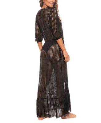 Women's Lattice Duster Cover-up