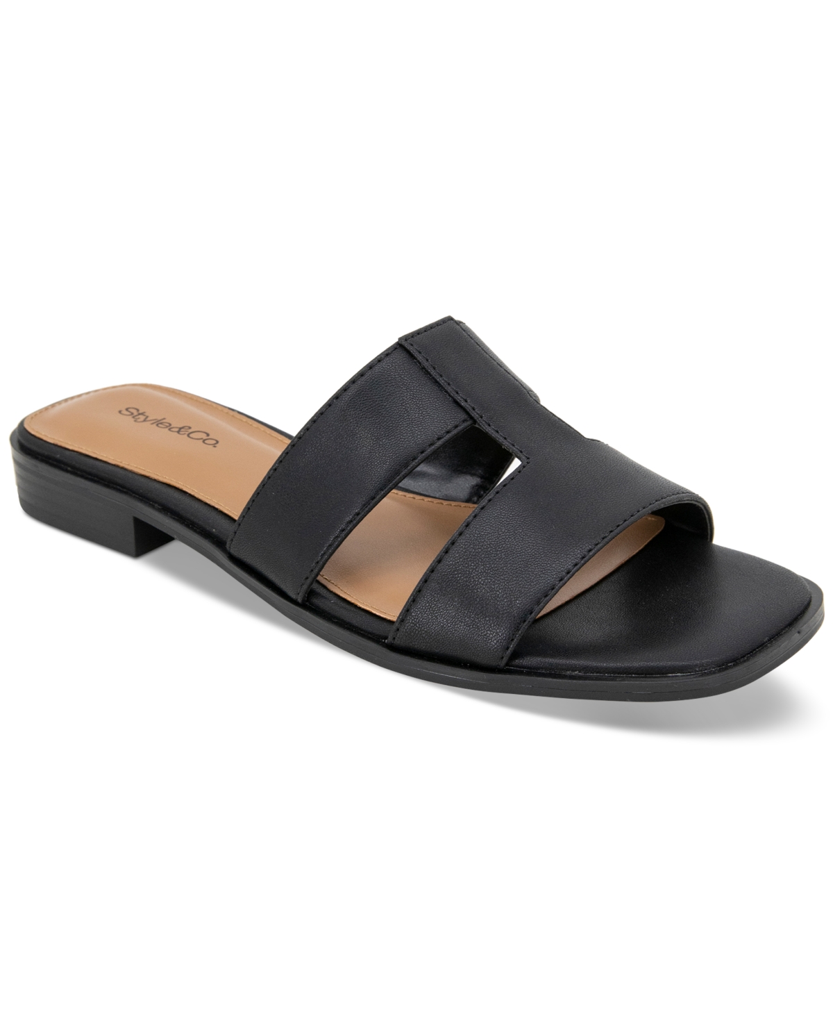 Gabbyy Slip-On Slide Flat Sandals, Created for Macy's - Tan