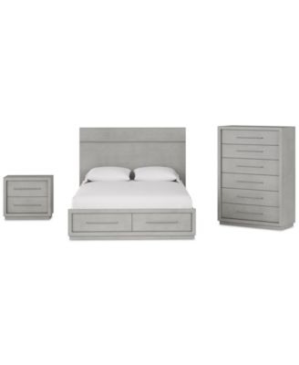 Tivie 3pc Bedroom Set (King Storage Bed + Chest + Nightstand), Created for Macy's