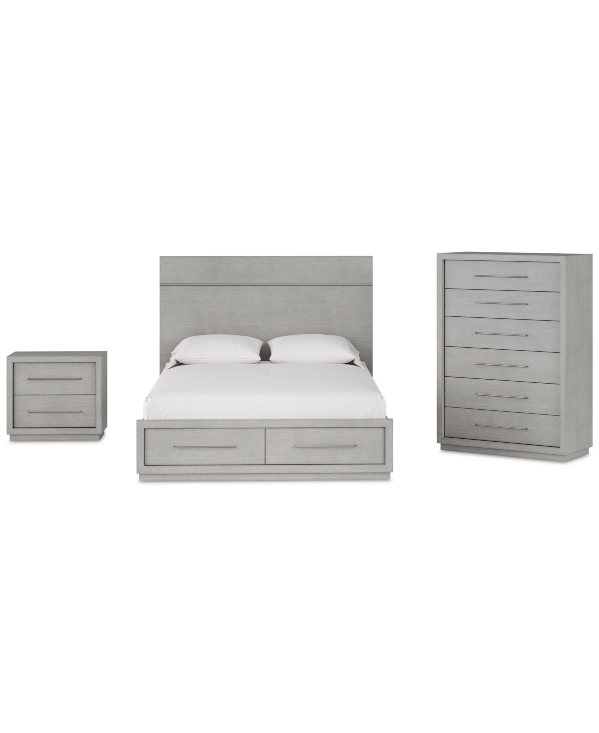 Shop Macy's Tivie 3pc Bedroom Set (king Storage Bed + Chest + Nightstand), Created For  In Brown