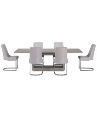 Tivie 7 Pc Dining Set (Rectangular Table + 6 Dining Chairs), Created for Macy's