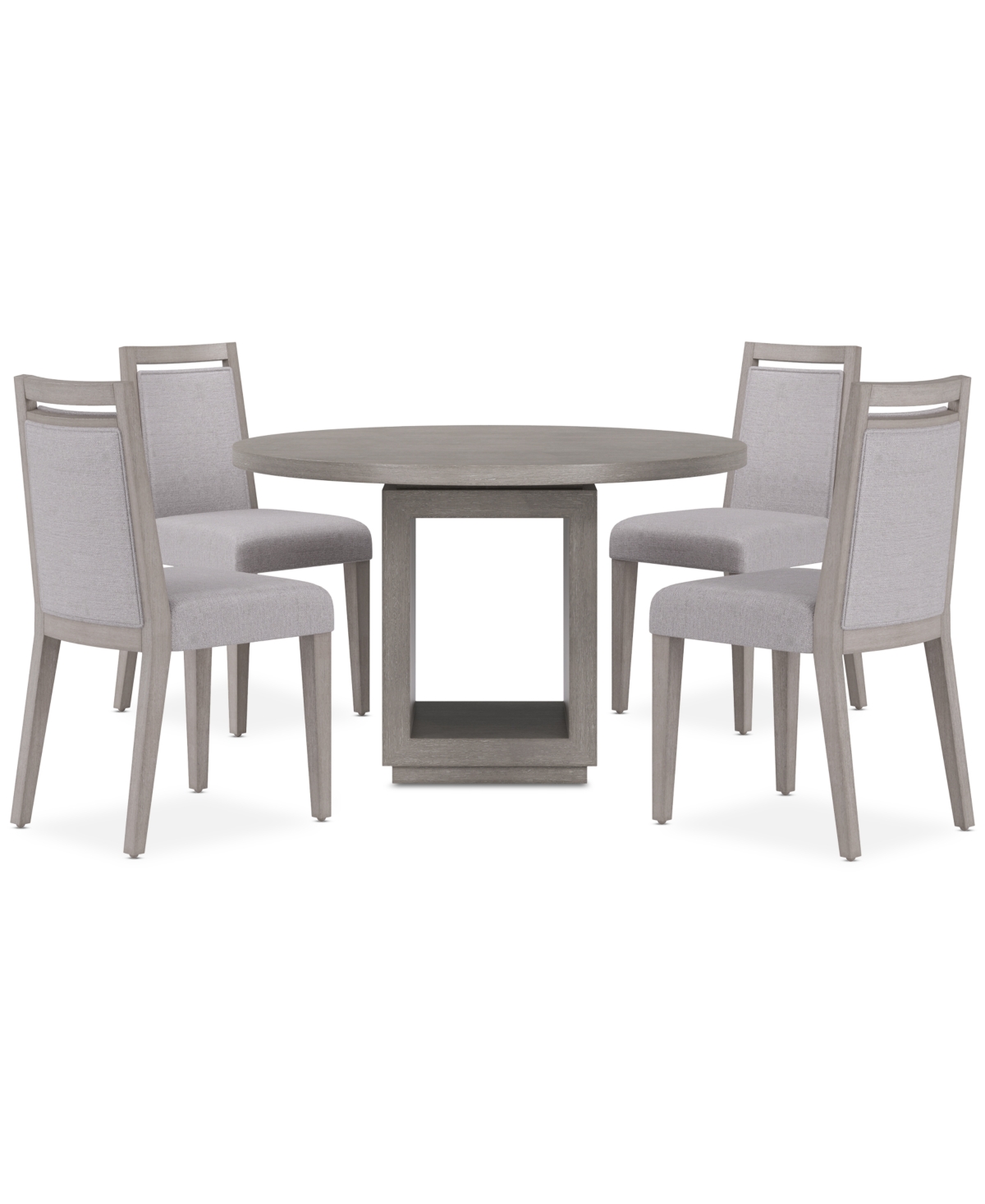 Macy's Tivie 5 Pc Dining Set (round Table + 4 Dining Chairs), Created For  In Stone