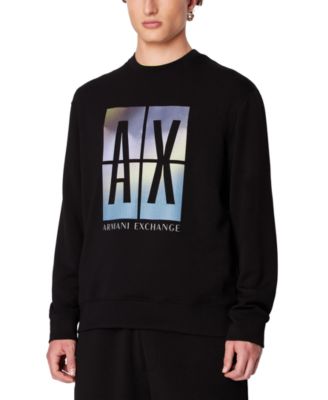 A|X Armani Exchange - Men's Regular-Fit Box Logo-Print Crewneck Sweatshirt
