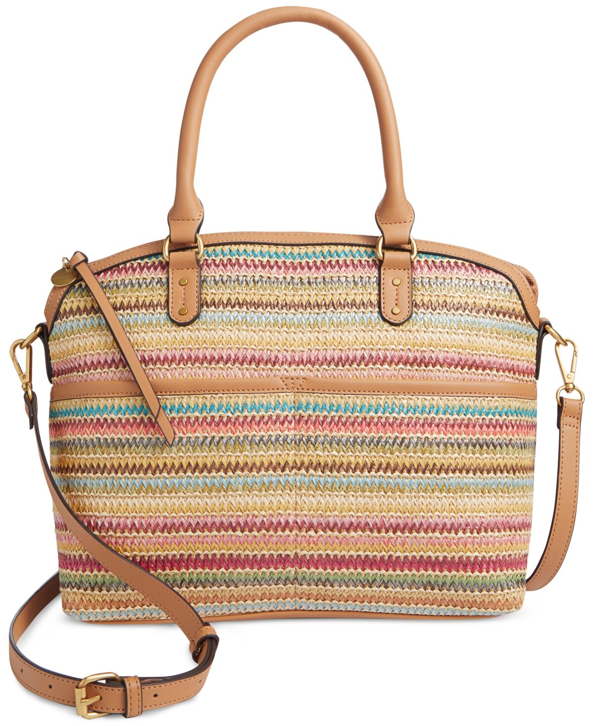 Shop Style & Co Medium Straw Dome Satchel, Created For Macy's In Multi