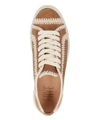 Women's Ivy Crochet Low Lace Up Leather Sneakers