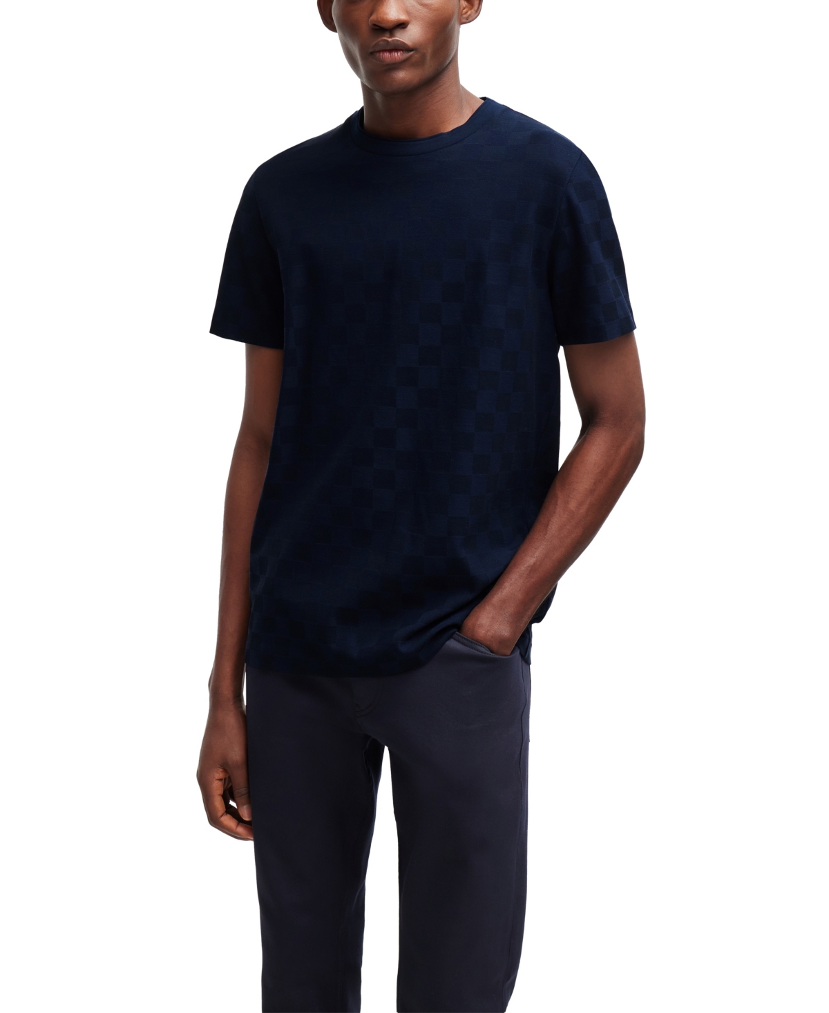 Boss by Hugo Boss Men's Porsche Check Jacquard T-shirt