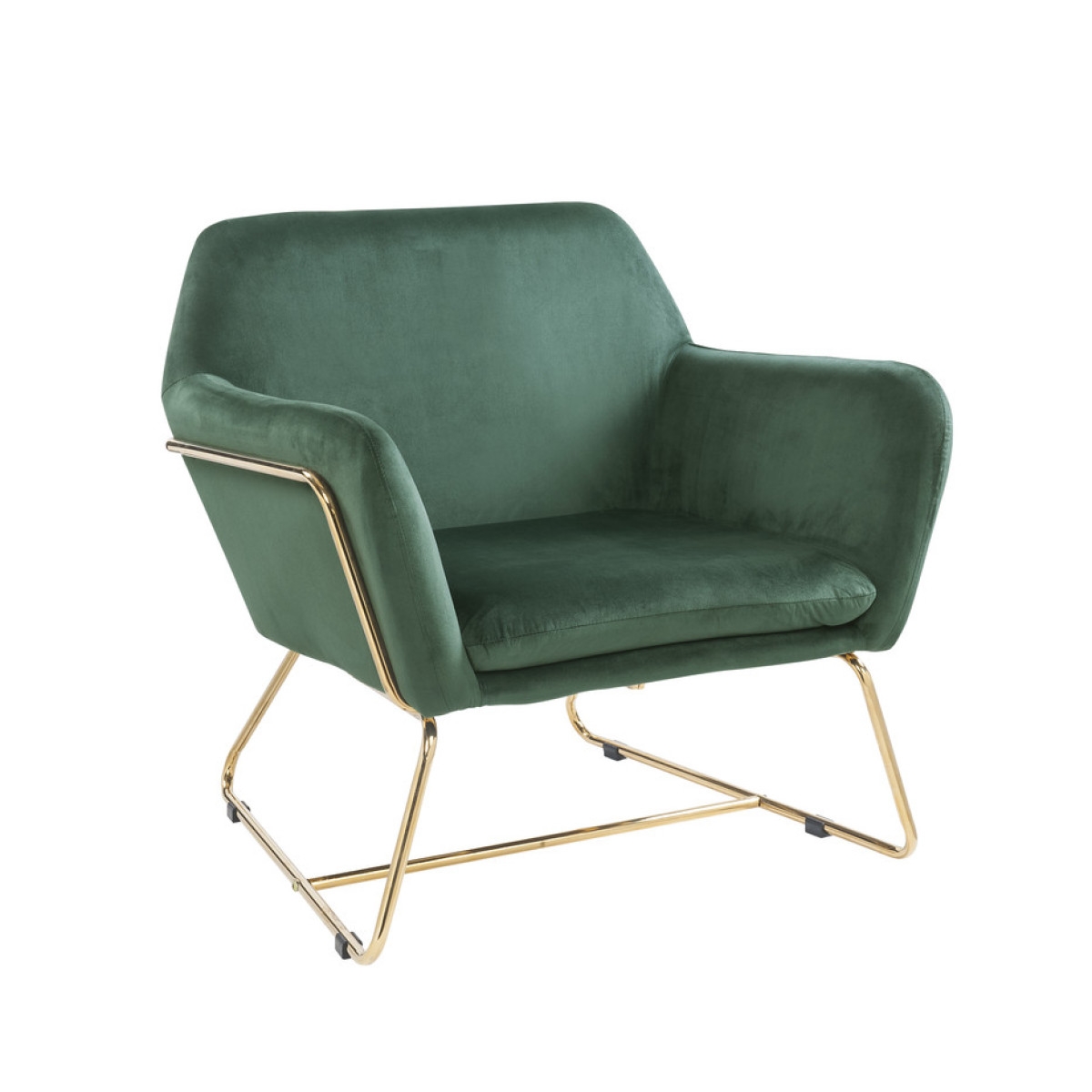 SIMPLIE FUN KEIRA VELVET ACCENT CHAIR WITH METAL BASE