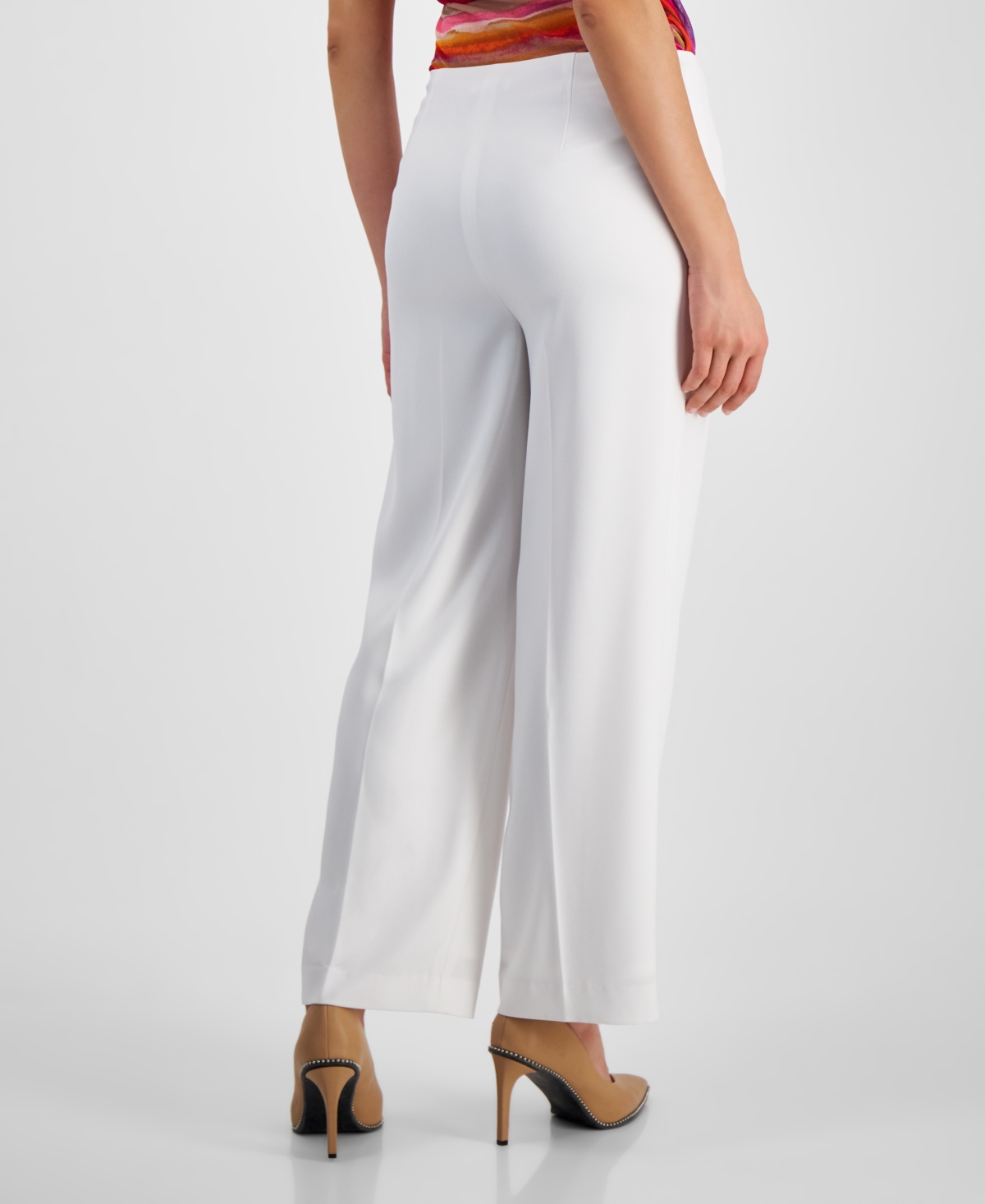 Shop Bar Iii Women's Darted-waist Wide-leg High-rise Pants, Created For Macy's In Blanc