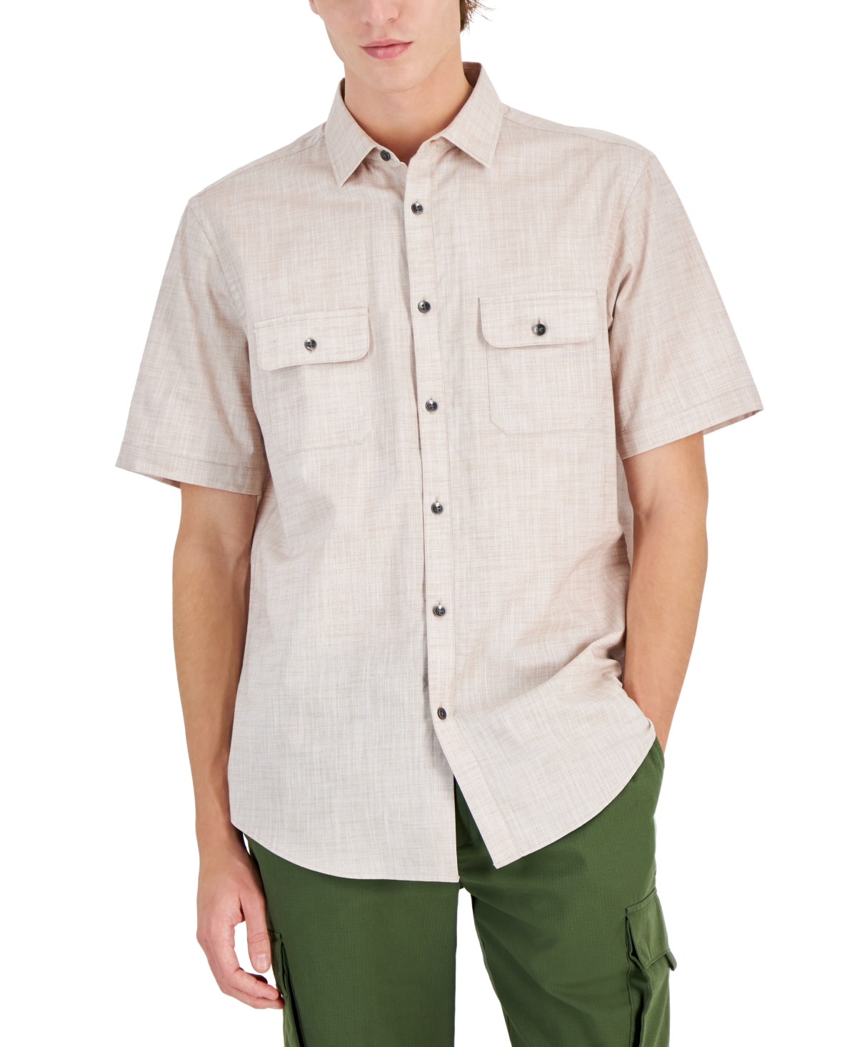 Shop Alfani Men's Warren Shirt, Created For Macy's In Foxy Brown