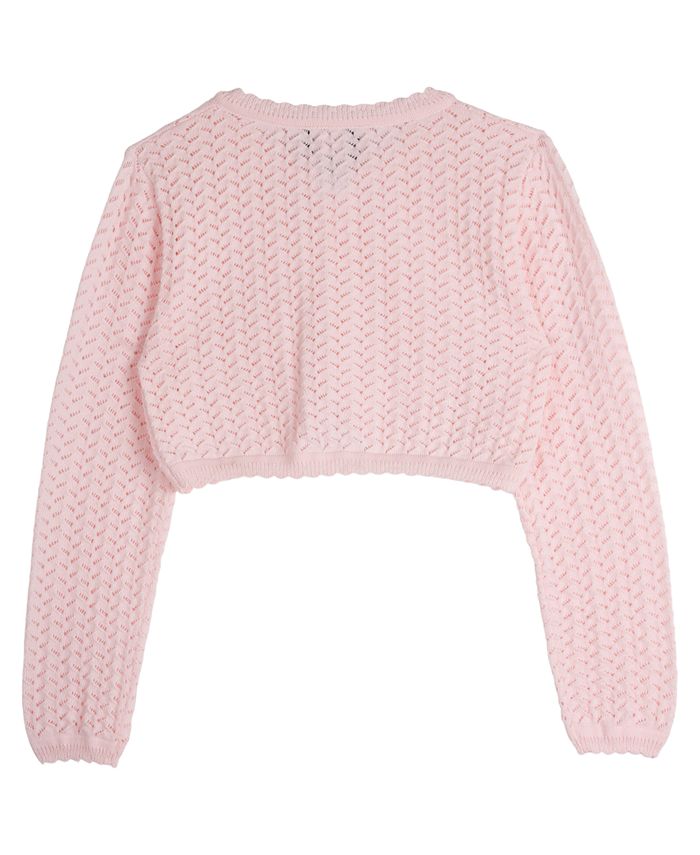 Rare Editions Little Girls Crochet Cardigan Sweater - Macy's