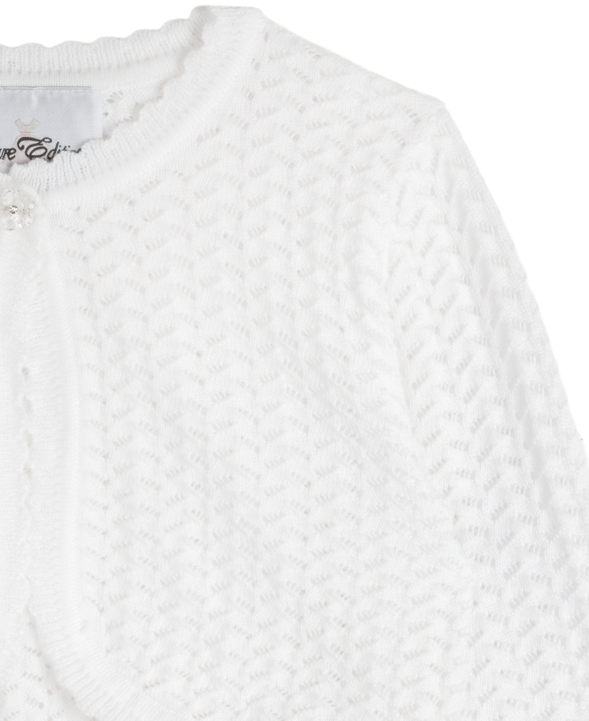 Shop Rare Editions Toddler Girls Crochet Cardigan Sweater In White
