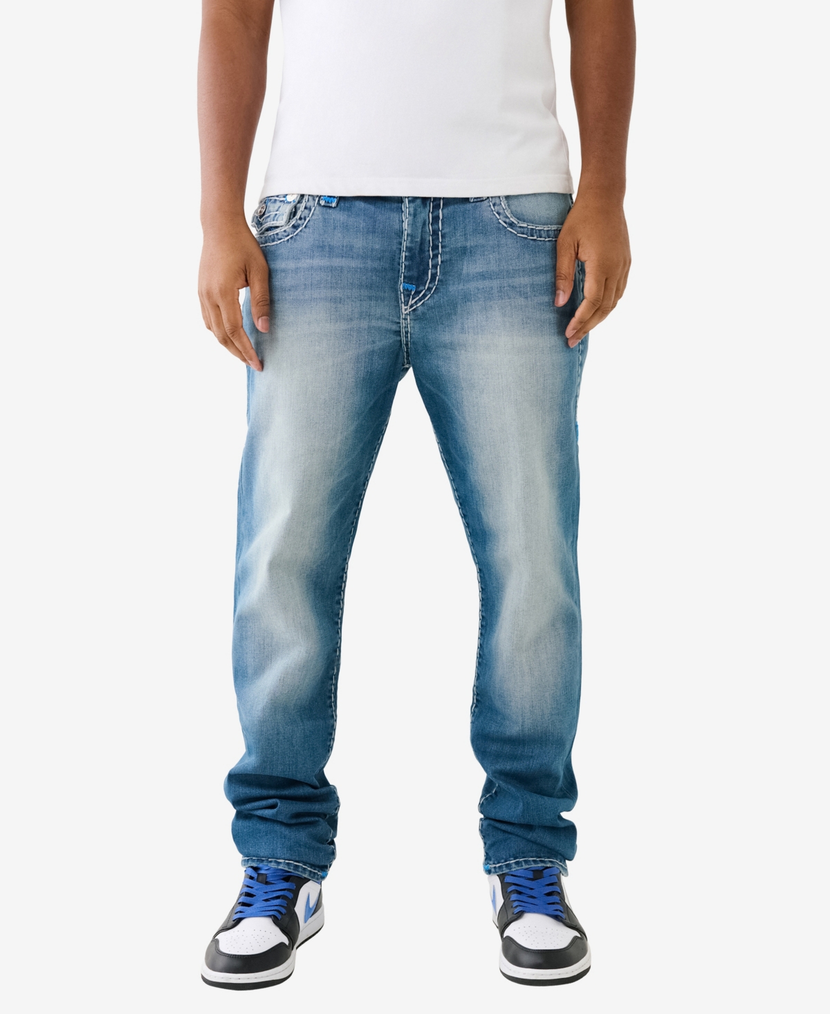 Shop True Religion Men's Rocco Flap Super T Skinny Jeans In North Sea Medium Wash