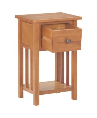 Magazine Table with Drawer 13.8"x10.6"x21.7" Solid Oak Wood