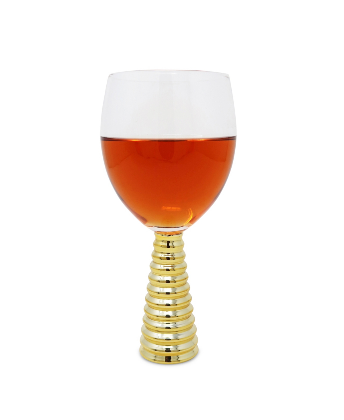 Vivience Designed Stemmed Water Glasses, Set Of 6 In Clear,gold