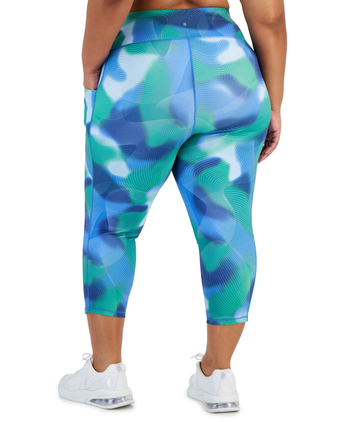Id Ideology Plus Size Printed Cropped Compression Leggings, Created for Macy's