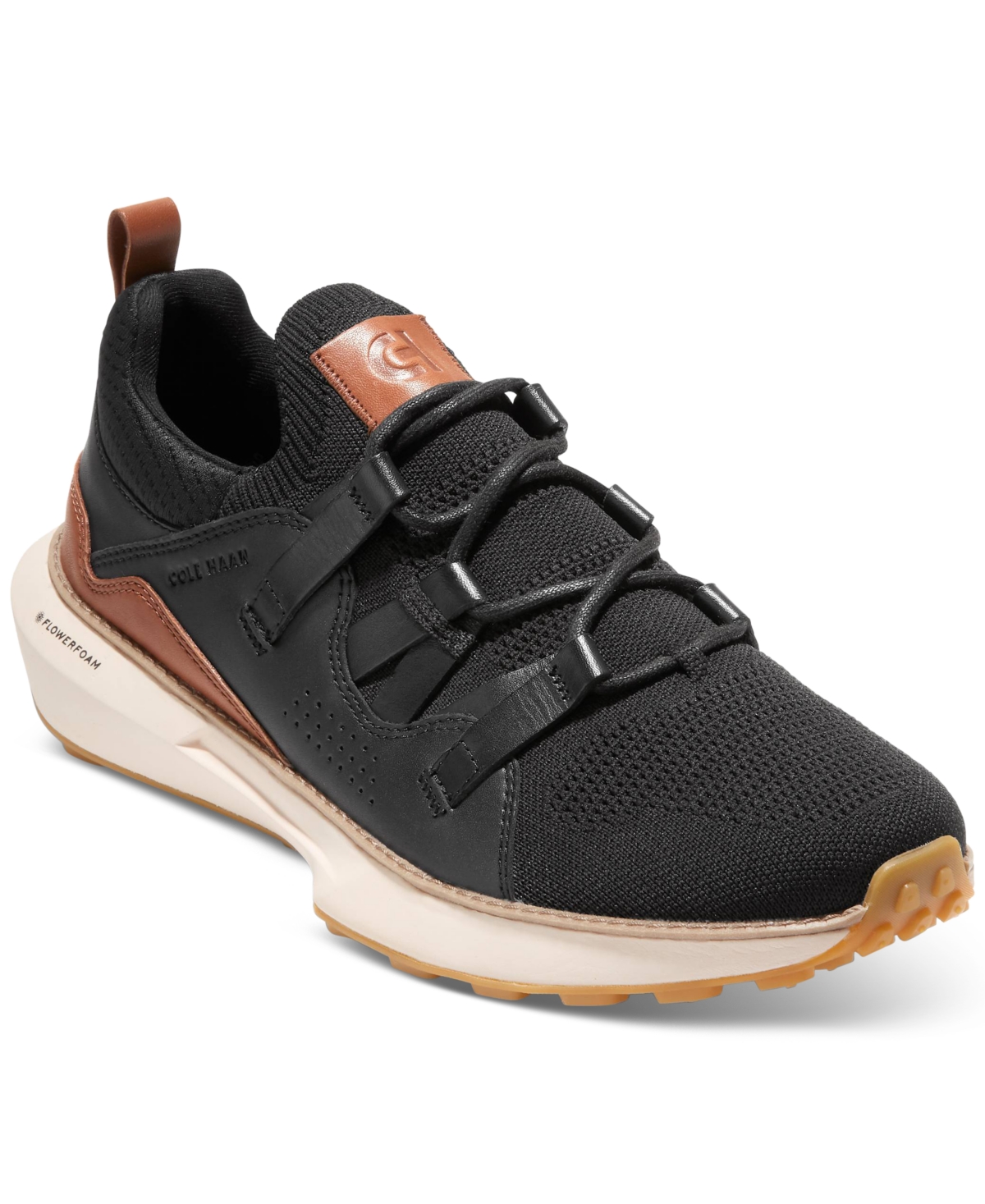 Shop Cole Haan Men's Grandmã¸tion Ii Stitchlite Lace-up Sneakers In Black,british Tan,ivory