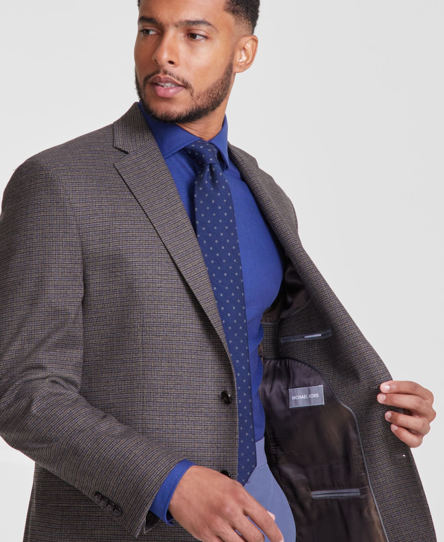 Мужской пиджак Michael Kors Classic-Fit Patterned Sport Coat, цвет: Коричневый — фото 3