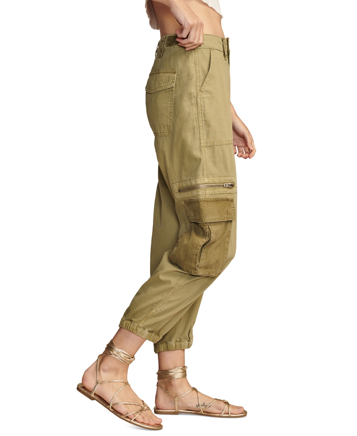 Shop Lucky Brand Women's Mid Rise Cargo Jogger Pants In Patrol