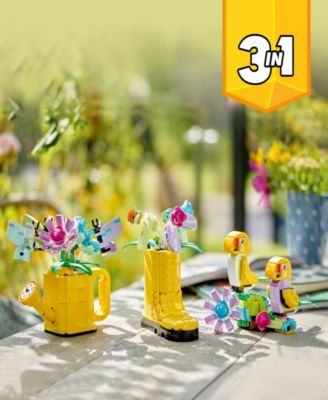 Creator 3 in 1 Flowers in Watering Can Building Toy 31149, 420 Pieces