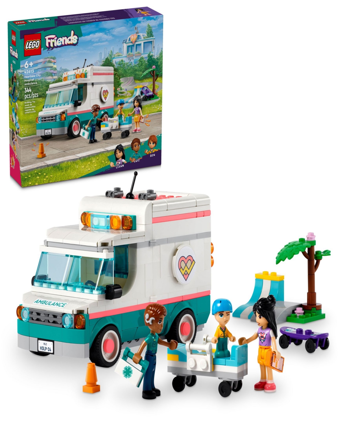 Shop Lego Friends Heartlake City Hospital Ambulance 42613, 344 Pieces In Multicolor