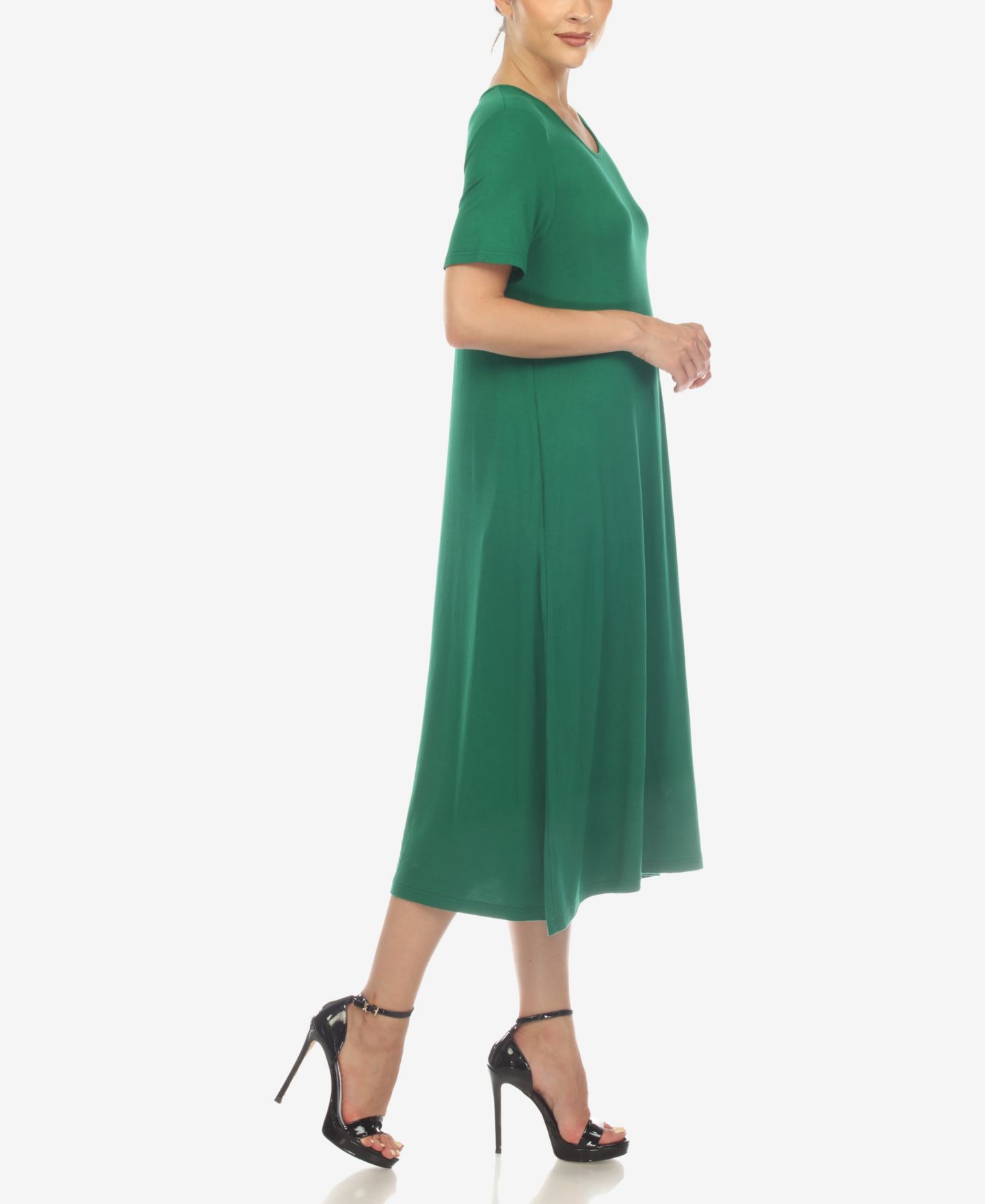 Женское платье White Mark Short Sleeve Midi, цвет: Зелёный — фото 3