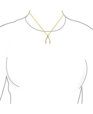 Good Luck Graduation Charm Wishbone Pendant Necklace For Women Girlfriend .925 Sterling Silver Gold Plated