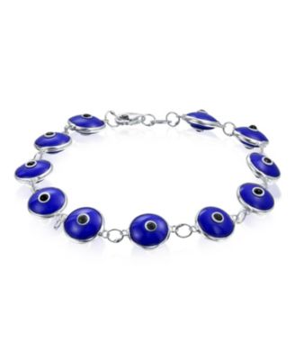 Multicolor Evil Eye Strand Bracelet in Sterling Silver