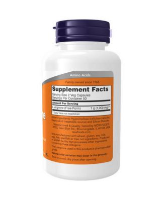 L-Arginine, 500 mg, 100 Caps