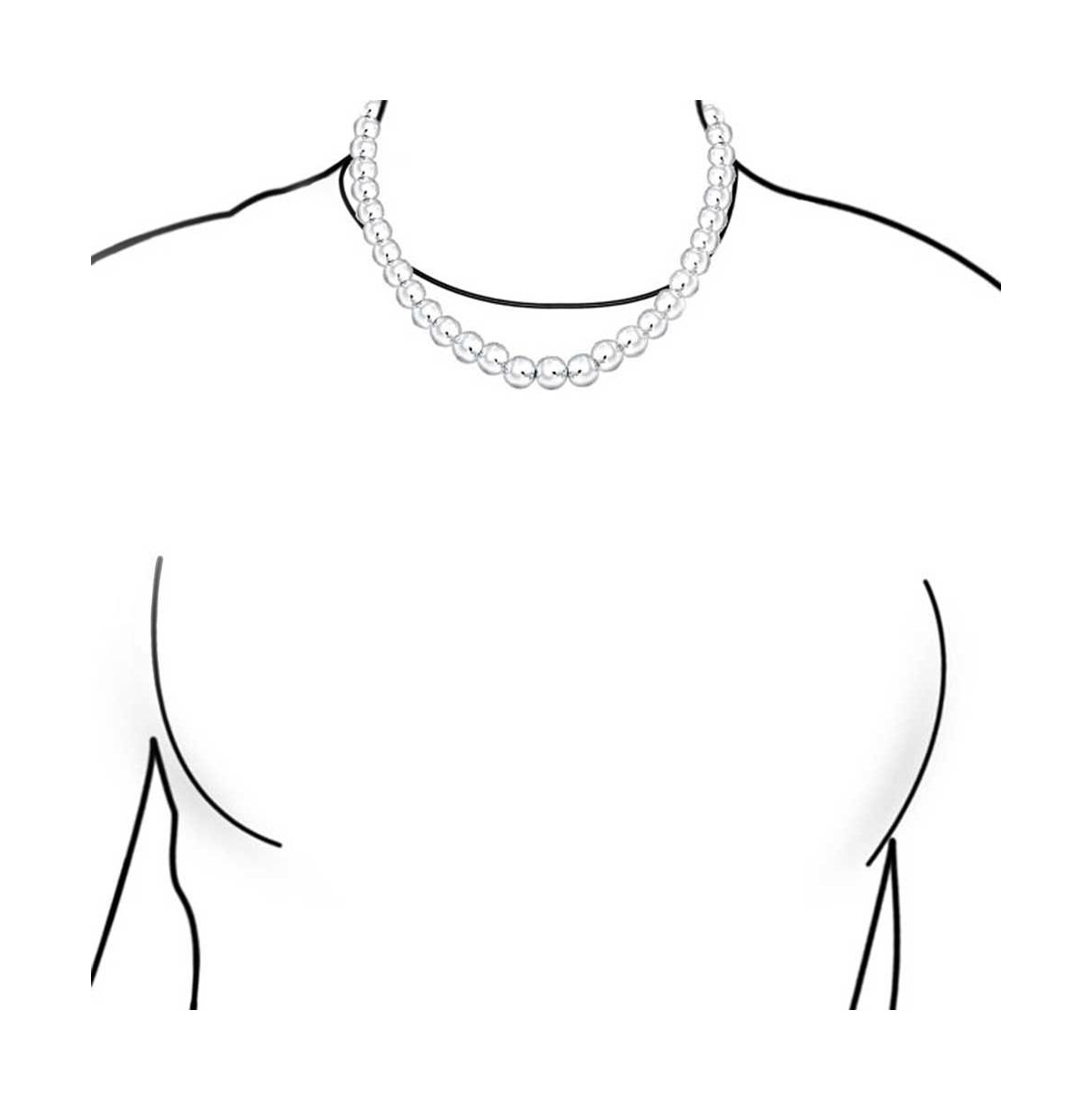 Bling Jewelry Classic Simple Plain Hand Strung 8MM Round SterlingBall Bead Strand Necklace For Women Shinny Inch - Silver