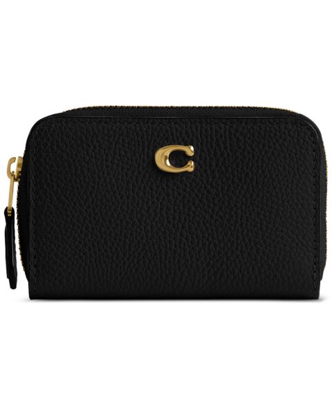 Женские COACH Essential Leather Zip Around Card Case Wallet
