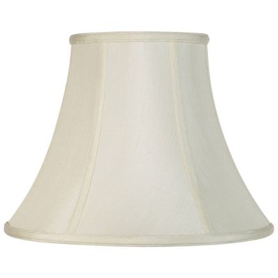 Imperial Shade Set of 2 Creme Medium Bell Lamp Shades 7" Top x 14" Bottom x 11" High Replacement with Harp and Finial