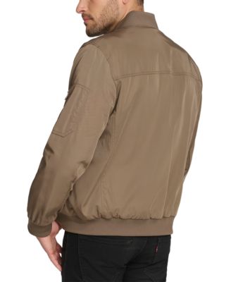Men's Solid-Color Zipper Flight Jacket