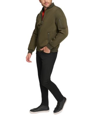 Men's Solid-Color Zipper Flight Jacket