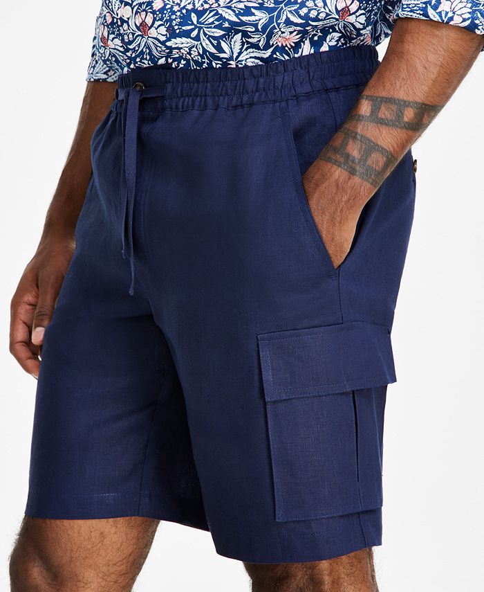 Club Room Men's Regular-Fit Linen Cargo Shorts, Created for Macy's - Macy's
