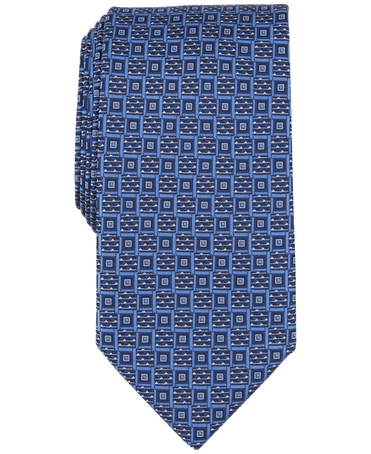 Shop Perry Ellis Men's Randall Neat Square Tie In Navy