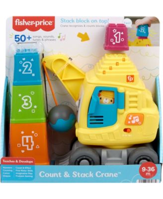 Count and Stack Crane Baby and Toddler Learning Toy with Blocks, Lights and Sounds