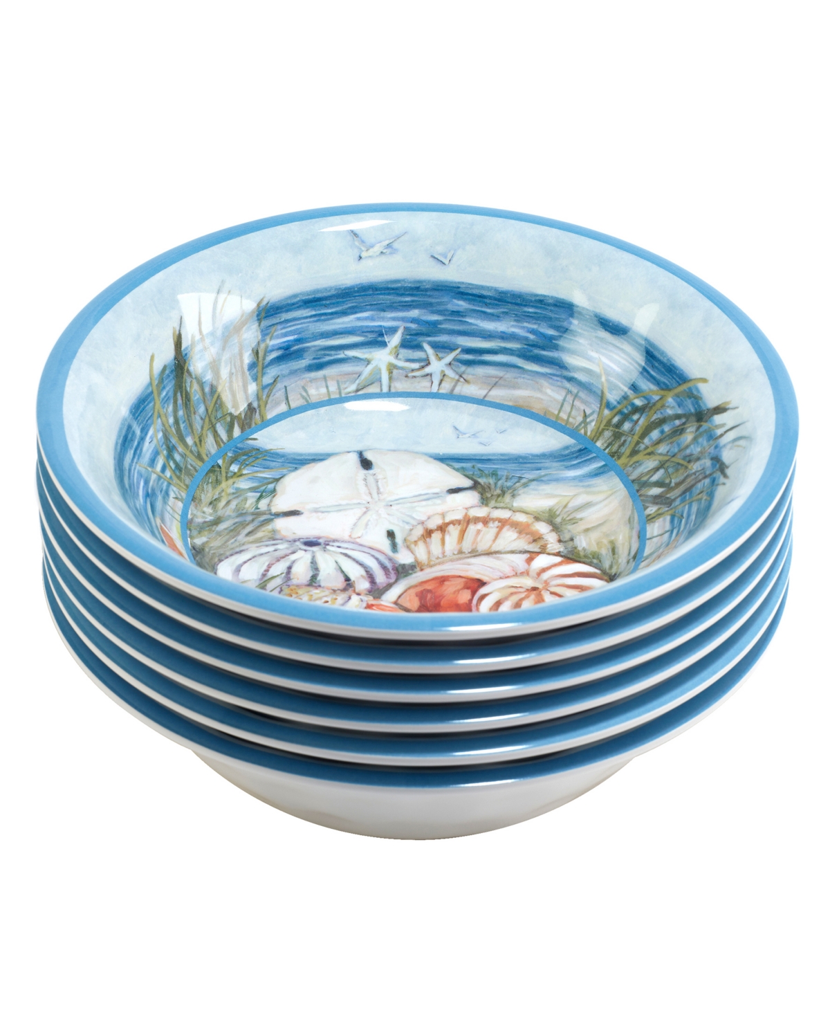 Certified International Seacoast Melamine Set Of 6 All Purpose Bowl In Miscellaneous