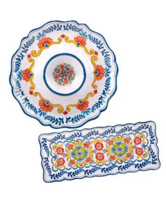 Certified International Flores 2 Pc Appetizer Set, Service For 2 - Macy's