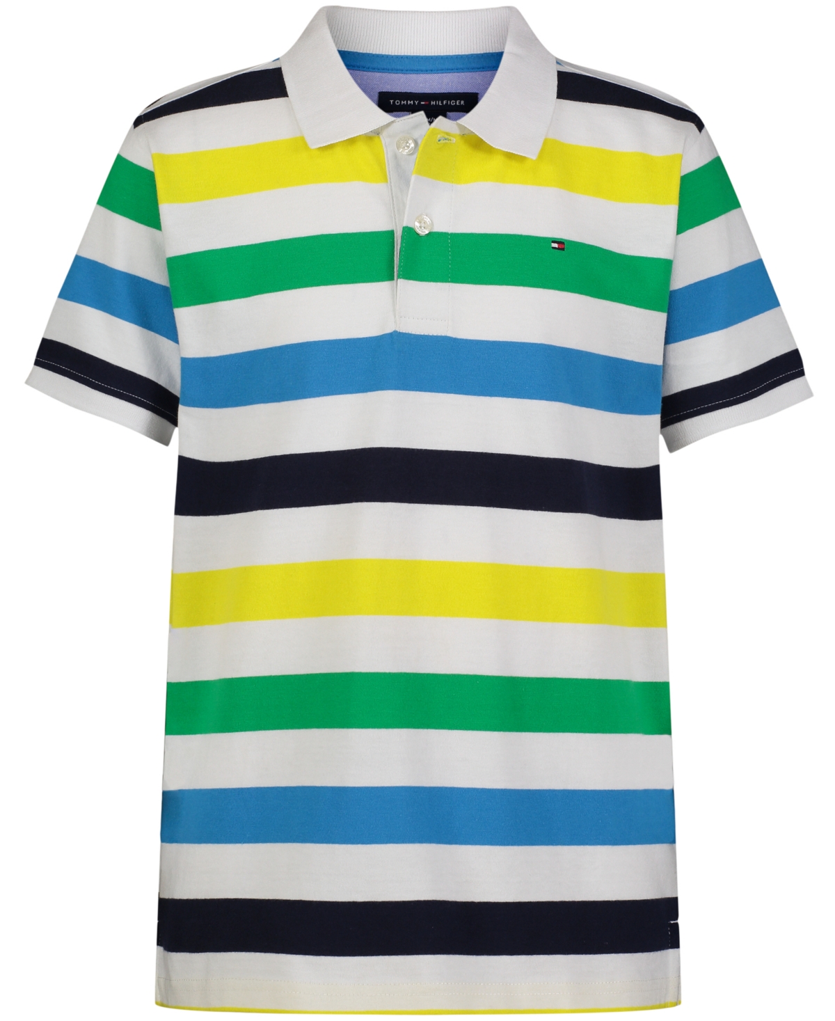 Tommy Hilfiger Kids' Little Boys Spectator Short Sleeve Polo Shirt In Fresh White