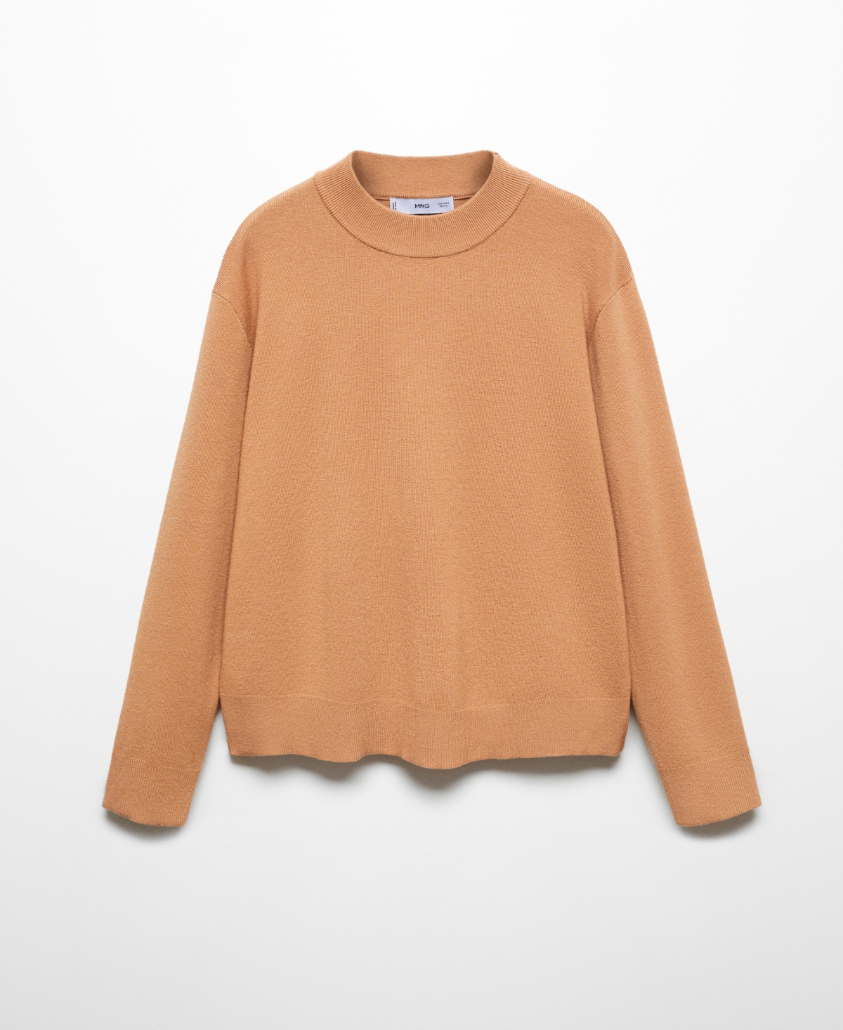 Mango Women's Round-neck Knitted Sweater In Medium Brown