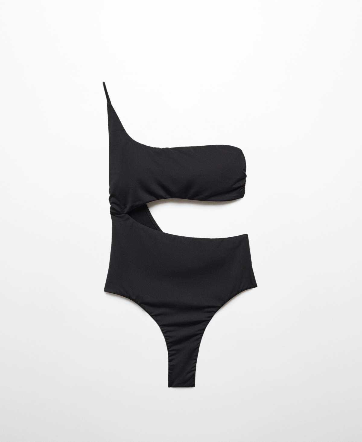 Shop Mango Women's Asymmetrical Opening Swimsuit In Black