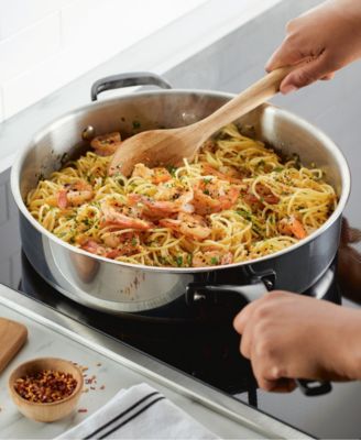 5-Ply Clad Stainless Steel 5 Quart Induction Saute Pan with Lid