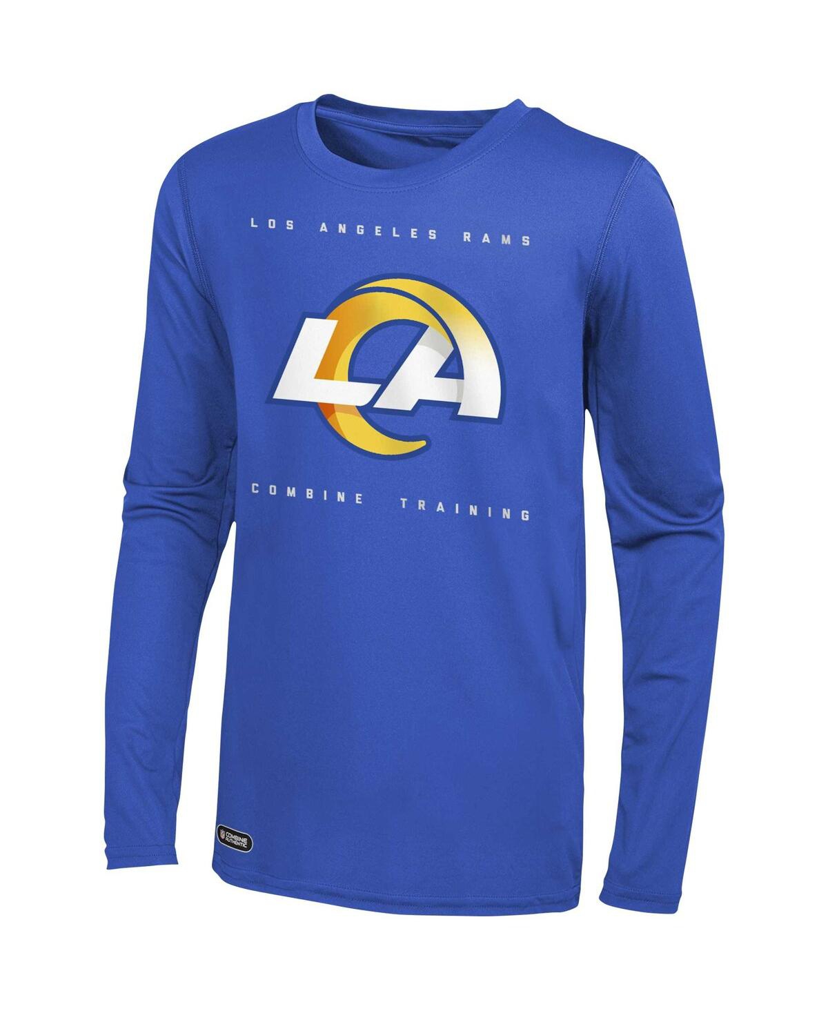 Shop Outerstuff Men's Royal Los Angeles Rams Side Drill Long Sleeve T-shirt
